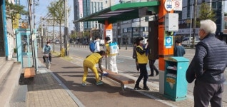 안동시 용상동 자율방재단, 코로나19 방역 실시