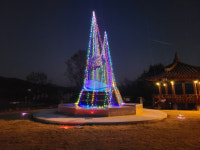 옥천 청산면 천년탑 크리스마스 트리, 청산면 환하게 밝혀