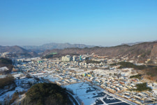 [카메라 뉴스] 드론으로 찍은 설경 옥천 구읍 시가지