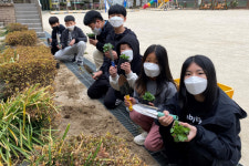 하동 화개초왕성분교,화단 가꾸기로 푸른 지구 만들기 실천해요