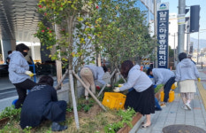 새봄맞아 알프스하동종합복지관 주변 꽃단장