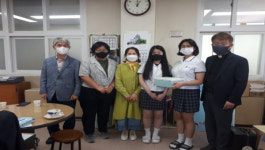음성군 감곡도서관 홈패션 동아리 꼼지락,생리대 파우치 기부