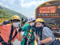 보은 동광초, 집라인 체험으로 하늘바람 만끽