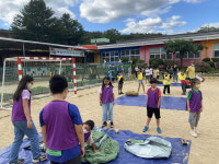 괴산증평교육지원청-솔맹이마을학교자람터 마을탐험 활동의 하이라이트, 운동장 캠핑!