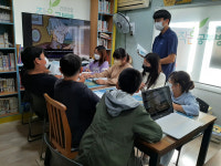 갈마루공부방 지역아동센터에서 재능 발휘하는 김도현 사회복무요원