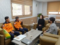 김영준 옥천소방서장 참조은 요양병원 화재예방 지도 방문
