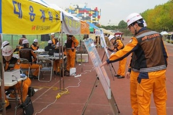조선대학교서 5.8 강진 대비 대형화재 훈련