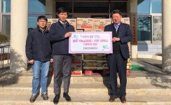 신화인터텍(주), 병천면에 후원물품 전달