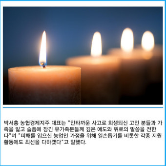 [카드] 농협경제지주, 제주항공 참사 유가족 지원