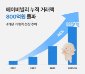 베이비빌리, 누적 거래액 800억원 돌파