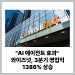 [카드] 와이즈넛 3분기 영업익 12억원 1386% 상승