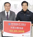 한국OSG, 1억여원 통 큰 기부