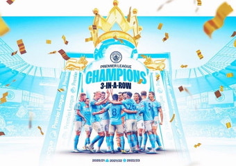 맨시티, '2위' 아스널의 패배로 3시즌 연속 EPL 우승… 트레블 도전