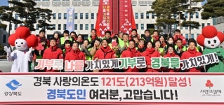 나눔의 고장 경북도, 사랑의 온도  121도 기록