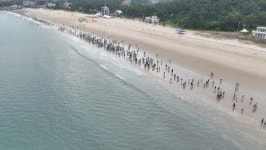 완도 명사십리 해변서 맨발 노르딕워킹…누구나 자유롭게 참여