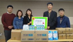 인천 중·동구분회, 행정복지센터에 개인위생물품 전달