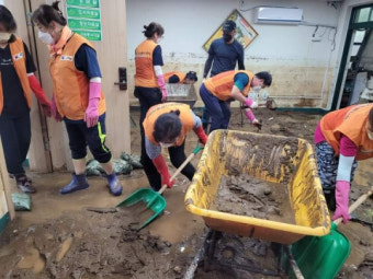 한국중앙자원봉사센터 “자원봉사자 2000여명 수해 복구 활동 참여”