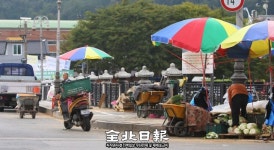 슬그머니 다시…전주 남부시장 매곡교 불법노점