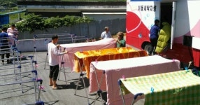 폭염속에서도… 이동빨래 봉사활동 구슬땀