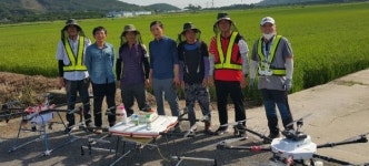 동군산농협 드론 공동방제 호응