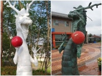 김제 체육공원에 설치된 용 조형물, 복제 논란
