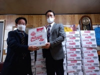 (주)엔드림, 전주 노인일자리센터에 라면 100박스 기부