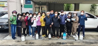 익산시 신동 통장협의회, 경로당 방역 봉사 실시