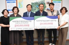 모아종합건설‧미래도건설, 완주 이산모자원에 5450만 원 후원금