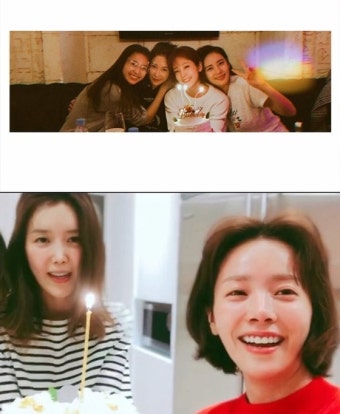 한지민, 한효주·이지아·추자현·채정안과 절친 포스...행복한 생일파티
