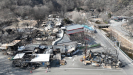 화마 휩쓸고 간 청송 달기약수터 식당 초토화