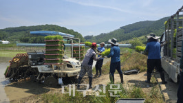 상주시농촌지도자회, 공동경작 모내기 행사