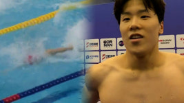 [영상] 아시안게임 신기록을 갱신하는 지유찬 [아시안게임 수영 남자 자유형 50m 예선]