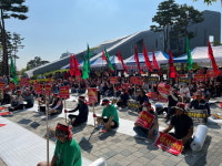 보령시 천북면주민 홍성축협 가축분뇨 공공처리시설 설치 후보지 이전 주장 집회