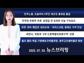 [뉴스브리핑] 민주노총, 오늘부터 2주간 대규모 총파업 돌입 / '민주당... 구속심사 / 라면·과자·빵값은 내리는데… 아이스크림, 올해도 가격 인상