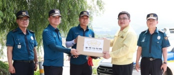 충주시의회, 수해복구 지원 서울 71기동대 격려품 전달