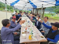 보은군 산외면 가고리 출향인들 100명, 고향 사랑 애향회 조직 마을잔치 베풀어