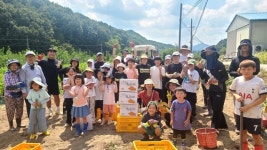 영동온마을배움터 동네사람들단체 농산물 수확