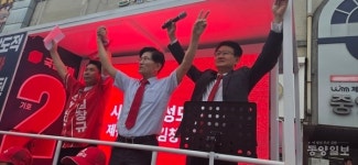 김문수 전 고용노동부 장관, 김창규 제천시장 후보 지원 위해 제천 방문