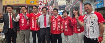 김문수 전 고용노동부 장관, 김창규 제천시장 후보 지원 위해 제천 방문