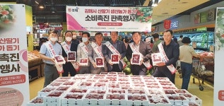 김해시조합공동사업법인·김해시농업기술센터·상동농협, 김해시 산딸기 판촉행사 벌여