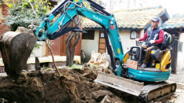 김해소방서, 중장비 의용소방대 봉사
