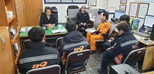 마산소방서장， 전 119안전센터 찾아 새해 인사