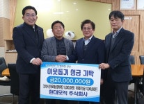 현대모직(주)， 웅상출장소에 이웃돕기 성금 기탁