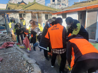 고성읍 지역사회보장협， 성내리 폭발사고 수습 봉사