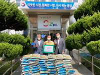 통영시 욕지제일교회， 이웃에 사랑의 쌀 60포 전달