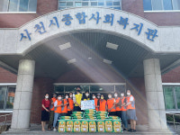 한전 KPS(주) 삼천포사업처， 사천복지관 백미 전달