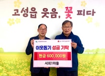 하장대 고성읍 서외1마을 이장, 성금 기탁