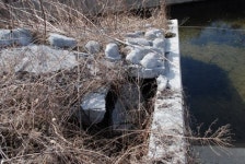 4대강 7공구 구간, 콘크리트 일부 침하