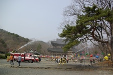 부여군 외산면 무량사 무각본 소방훈련 실시