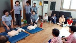 서천 장항여성의용소방대, 마을회관 심폐소생술 교육